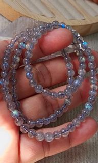 HQ Moonstone Labradorite 3laps Bracelet or DIY for Necklace