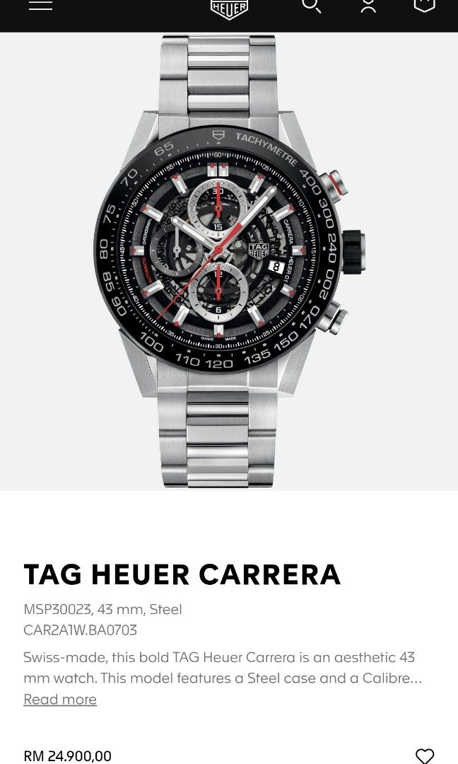 Johan TAG HEUER Carrera Heuer 01 Skeleton CAR2A1W Men Watch Luxury Watches on Carousell
