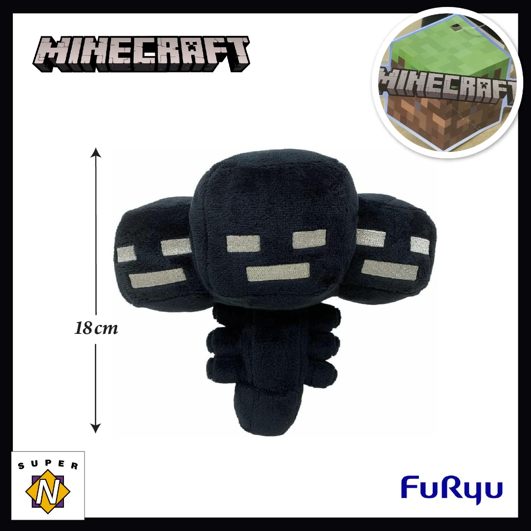 Minecraft by Mojang Studios Wither Plush Toy by FuRyu Japan 18cm Hobbies Toys Toys Games on Carousell