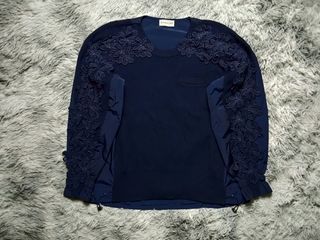 Moncler navy blue sweater floral design
