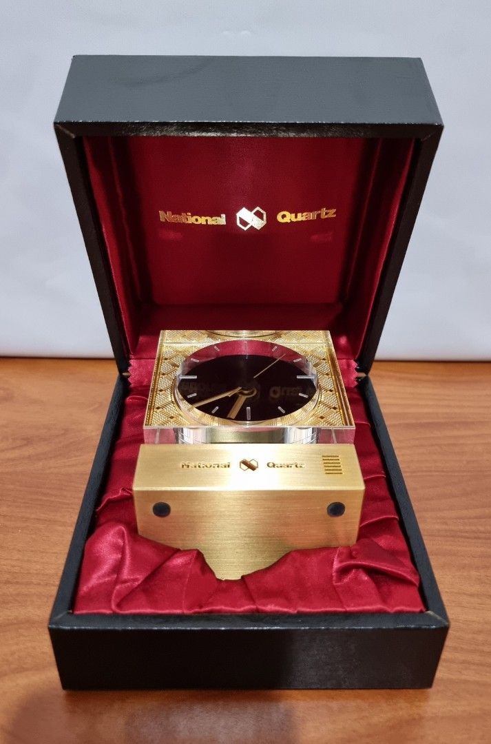 National Table Quartz Clock TG72 (Category: Clocks) located in Binangonan. Submitted by c_r_i_s (Listing ID 1295408917, Image 1). Description: National Table Quartz Clock TG72 Gold tone metal frame Keeps accurate time Vintage With alarm In near-mint condition Matsushita Electric Works, Ltd. Made in Japan.