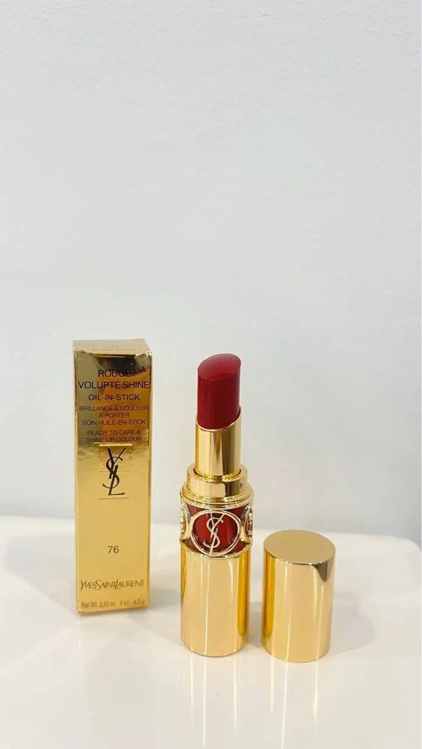 ORIGINAL AUTHENTIC READY STOCK YSL ROUGE SHINE LIPSTICK 76 Red In The Dark
