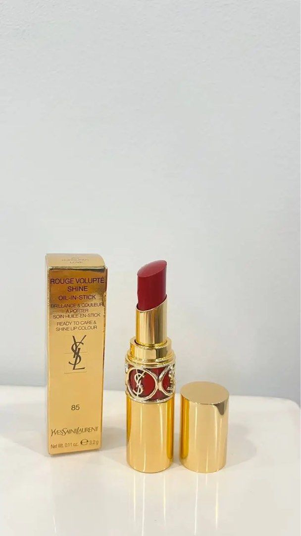 ORIGINAL AUTHENTIC READY STOCK YSL ROUGE SHINE LIPSTICK 85 Burgundy Love Beauty Personal Care Face Makeup on Carousell