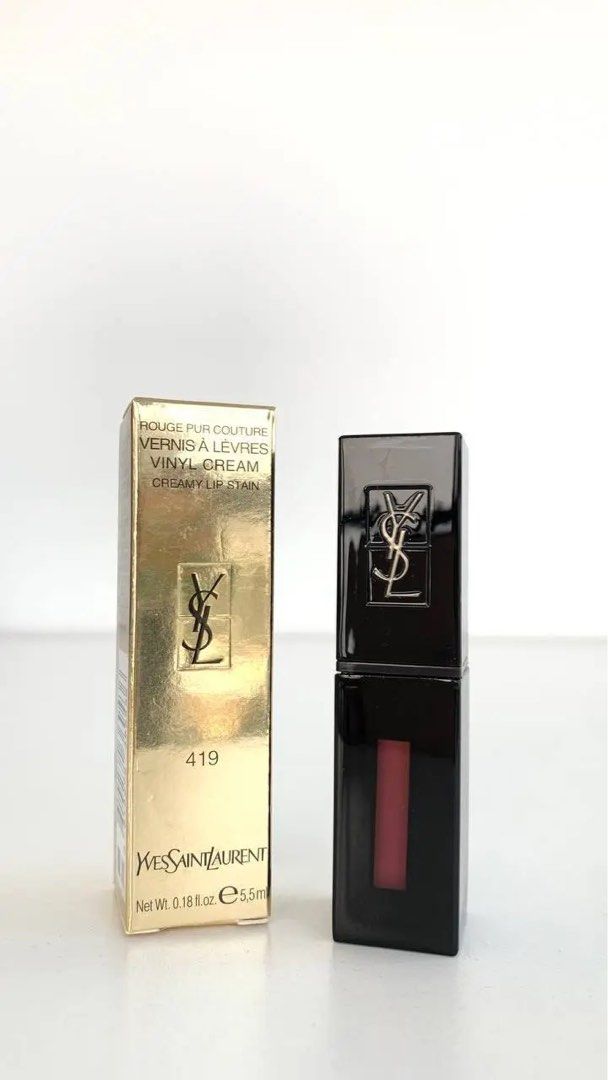 ORIGINAL AUTHENTIC READY STOCK YSL VERNIS A LEVRES VINYL CREAM LIQUID LIPSTICK 419 Pink Progressif