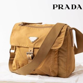 Prada shoulder bag camera bag beige yellow nylon with bag