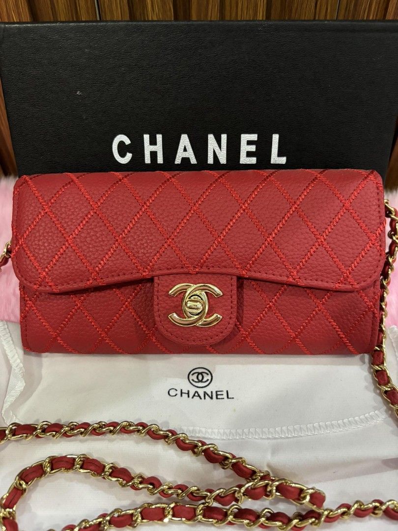 Preloved Japan Sling Wallet Chanel (Category: Luxury Bags & Wallets) located in Cebu City. Submitted by day.98 (Listing ID 1295488195, Image 2). Description: selected from japan surplus pure leather with holo sticker with dust bag no flaws.
