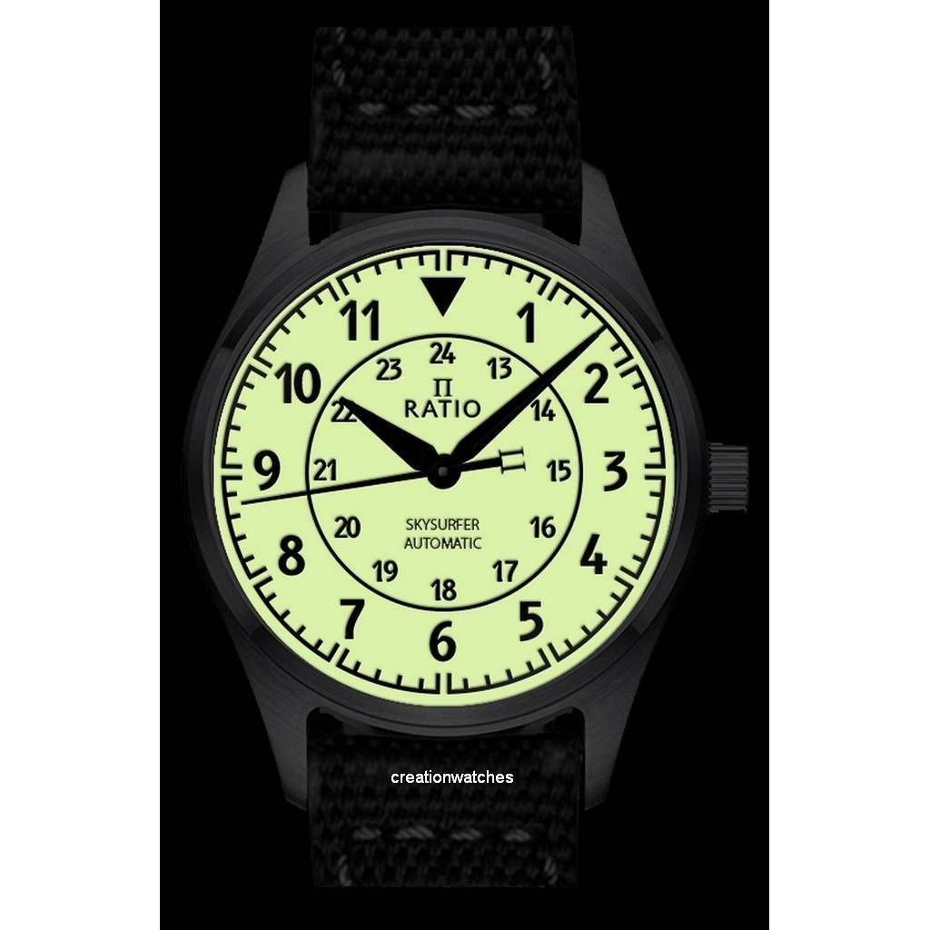 Ratio Skysurfer Pilot Full Luminous Dial Leather Automatic RTS316 200M Men s Watch Men s Fashion Watches Accessories Watches on Carousell