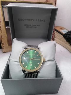 Sale! US ORIGINAL Geoffrey Beene Big Face Men's Watch green color