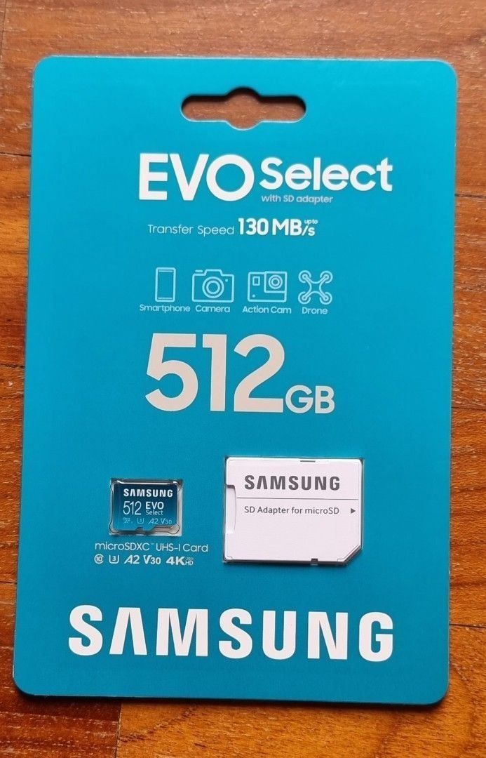 Samsung EVO Select Memory Card with Adapter 512GB microSDXC 130MB s Mobile Phones Gadgets Mobile Gadget Accessories Memory SD Cards on Carousell