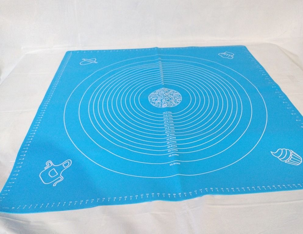 Silicone Dough-making Rolling Mat, 70x70cm (Category: Bakeware) located in Quezon City. Submitted by mondy_mond (Listing ID 1295422416, Image 1). Description: This Silicone Dough-making Rolling Mat, 70x70cm... *Ideal for making dough & pastries *Great lining on worktable allows clean food preparation *Non-stick, anti-skid, flexible, easy to maintain, non-toxic *Largest size: 70 centimeters x 70 centimeters *1x piece on hand - Light Blue color ava