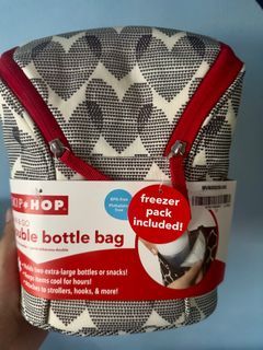 Skip Hop double bottle bag and Avent bottles