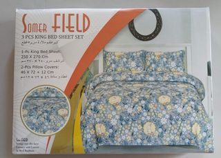 Somer Field 3 Pcs. King Size Bed Sheet Set