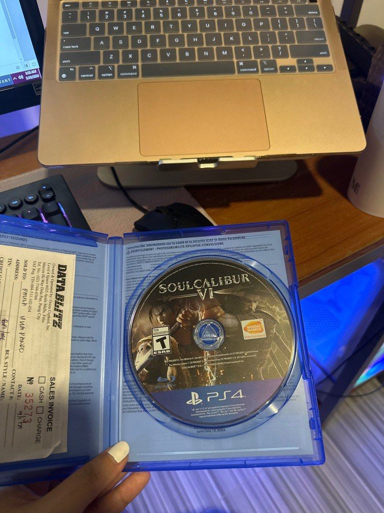 Soul Calibur VI (Category: PlayStation) located in Antipolo. Submitted by vastatio (Listing ID 1295514687, Image 3). Description: For sale: Soul Calibur VI PS4 Barely used 2 player compatible Bought in DataBlitz, 09/01/21 RFS: Sold my PS4 Pro already, decluttering.