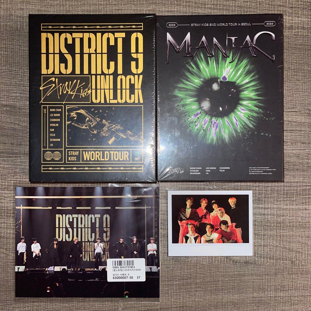 放STRAY KIDS WORLD TOUR DISTRICT 9 UNLOCK DVD & MANIAC BLURAY kpop 