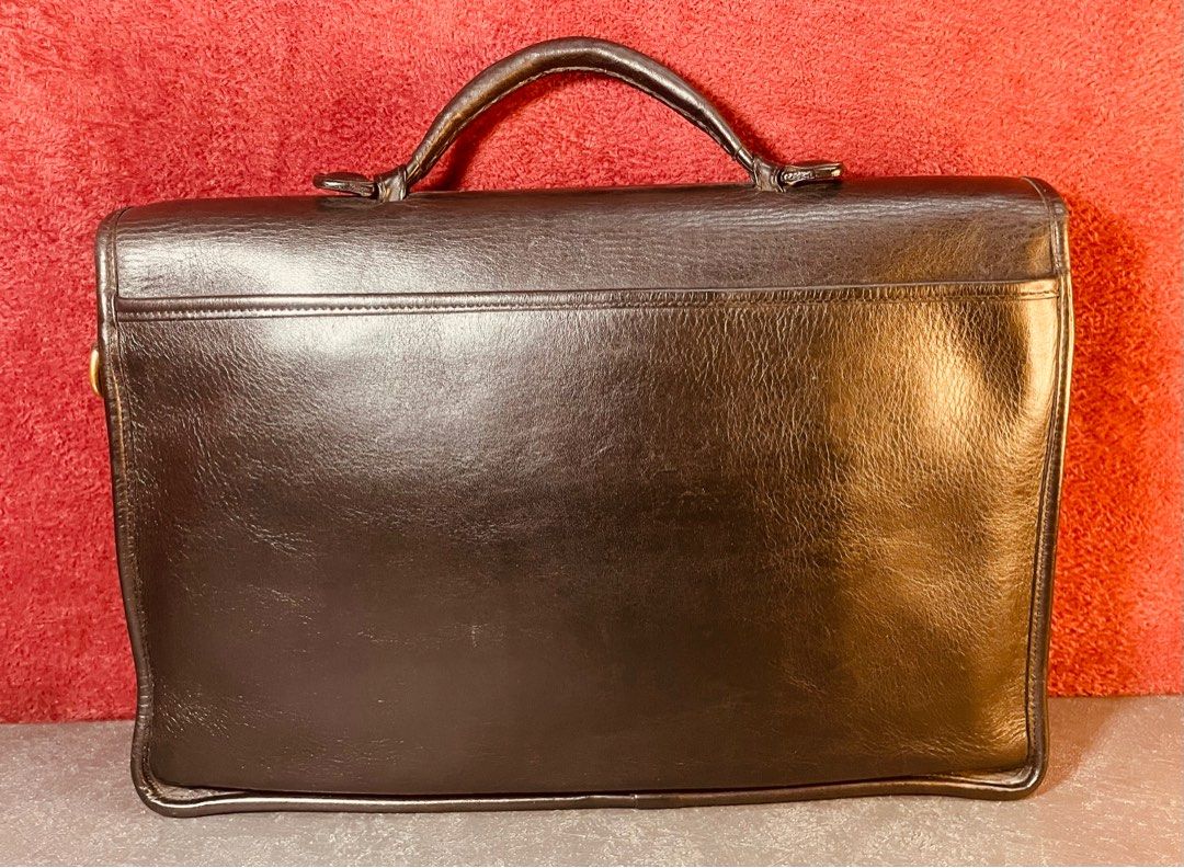 Vintage coach black leather briefcase outlet