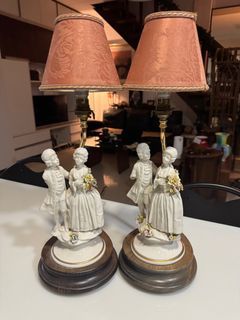 Vintage White Porcelain Victorian Table Lamp
