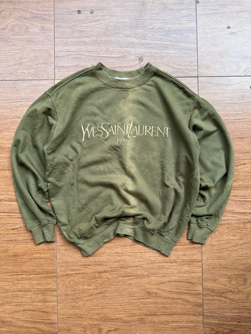 Logo Sweatshirt Ysl Crewneck Vintage Jual YVES SAINT LAURENT