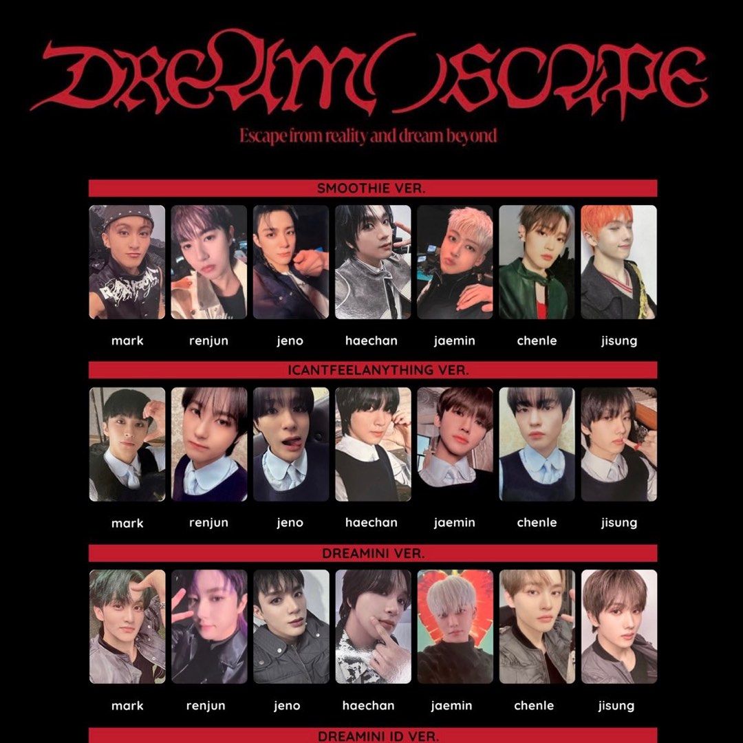 wts/wtt nct dream dreamscape album pcs photocards renjun jisung jaemin