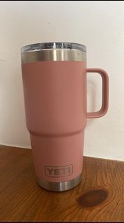 YETI Rambler 20 oz Travel Mug, Stainless Steel, Vacuum Insulated with Stronghold Lid, Pink