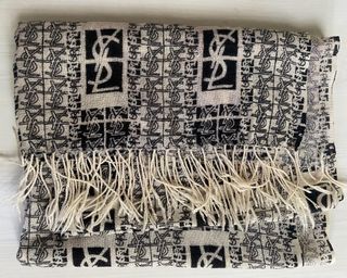 Ysl monogram wool shawl