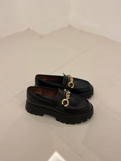 Zara Chunky Platform Loafers with Chain