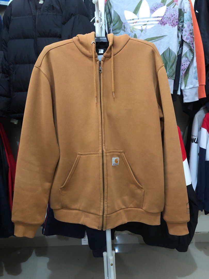 zip hoodie carhartt rain defender coksu coklat susu, Fesyen Pria