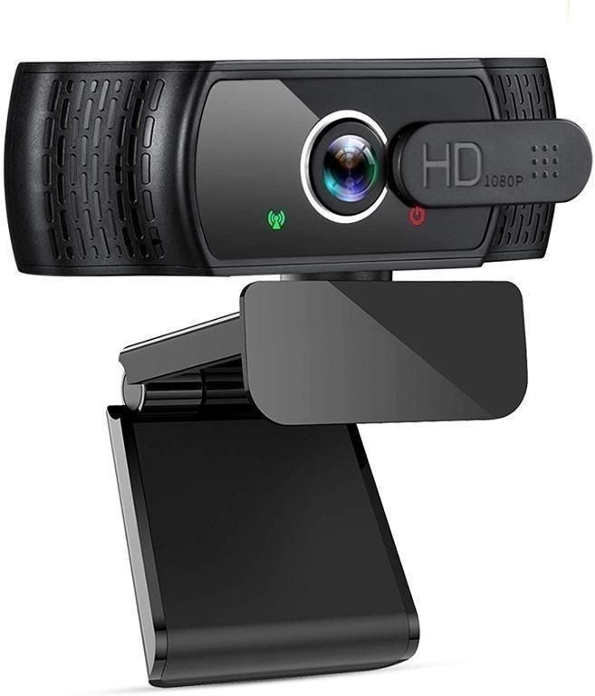 1104) EyonMe W6 Webcam 1080P with Microphone, PC USB Webcam with