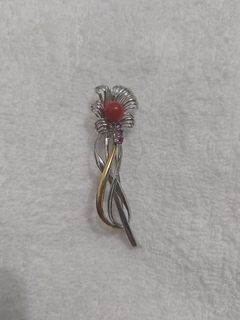 18k and silver brooch