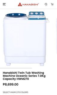 7kg. Hanabishi Twin-Tub Washing Machine HMW-268
