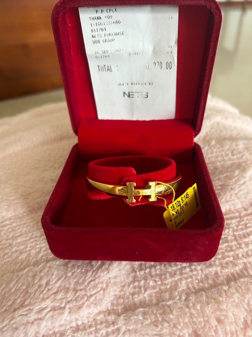 916 Gold H Bangle Hermes Bangle Bracelet