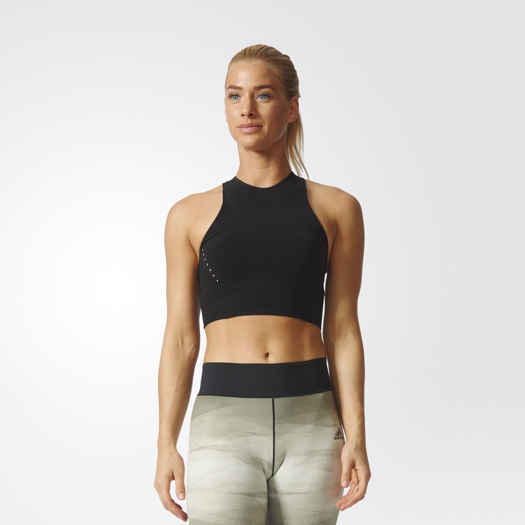 Adidas Warp knit Crop Top Women s Fashion Activewear on Carousell