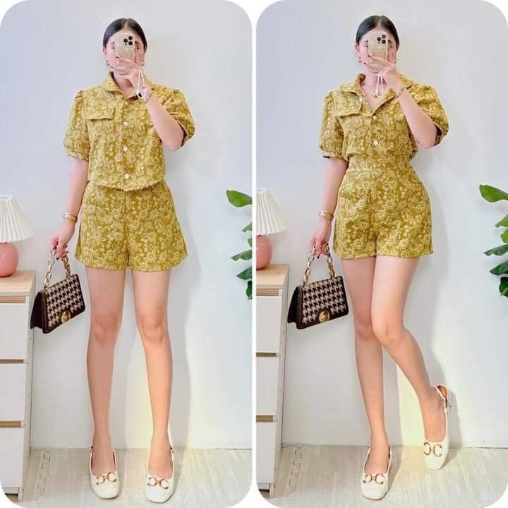 ARRIANA PUFF SLEEVE SHORT TERNO Women s Fashion Dresses Sets Sets or Coordinates on Carousell