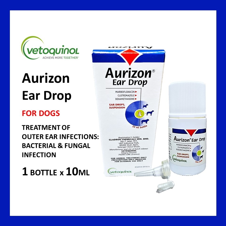 Aurizon Ear Drops 10ml for dog (100 ORIGINAL), Pet Supplies, Health