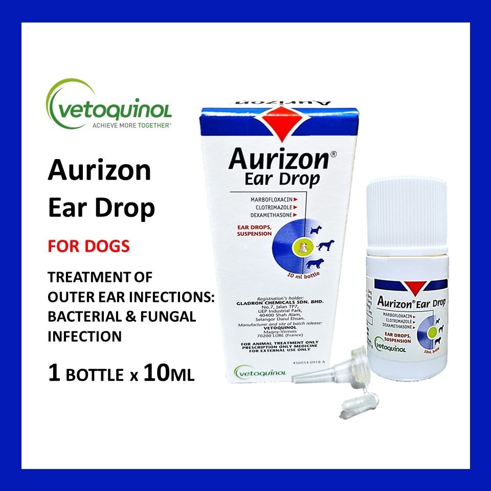 Aurizon Ear Drops 10ml for dog (100 ORIGINAL), Pet Supplies, Health