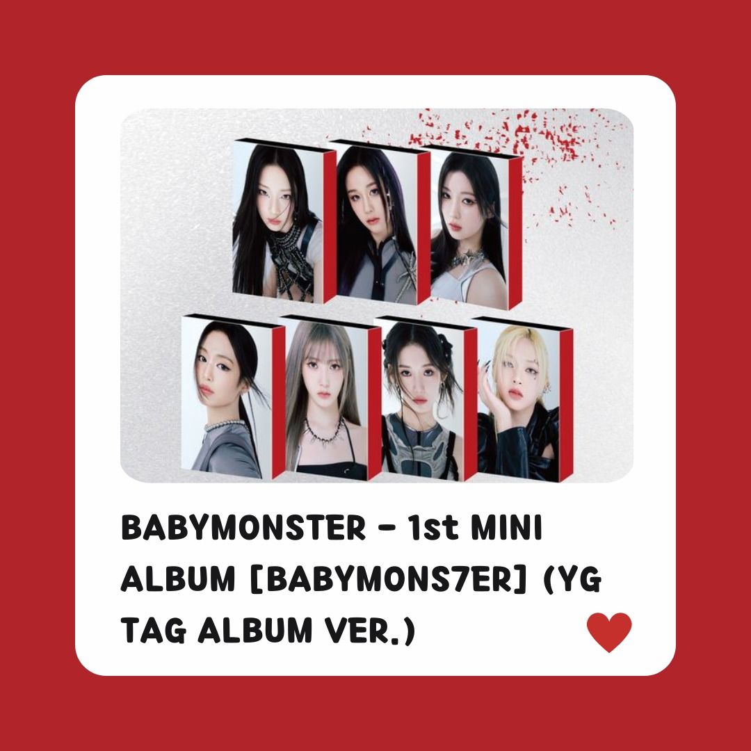 專輯/週邊代購【BABYMONSTER - 1st MINI ALBUM [BABYMONS7ER] (YG TAG 