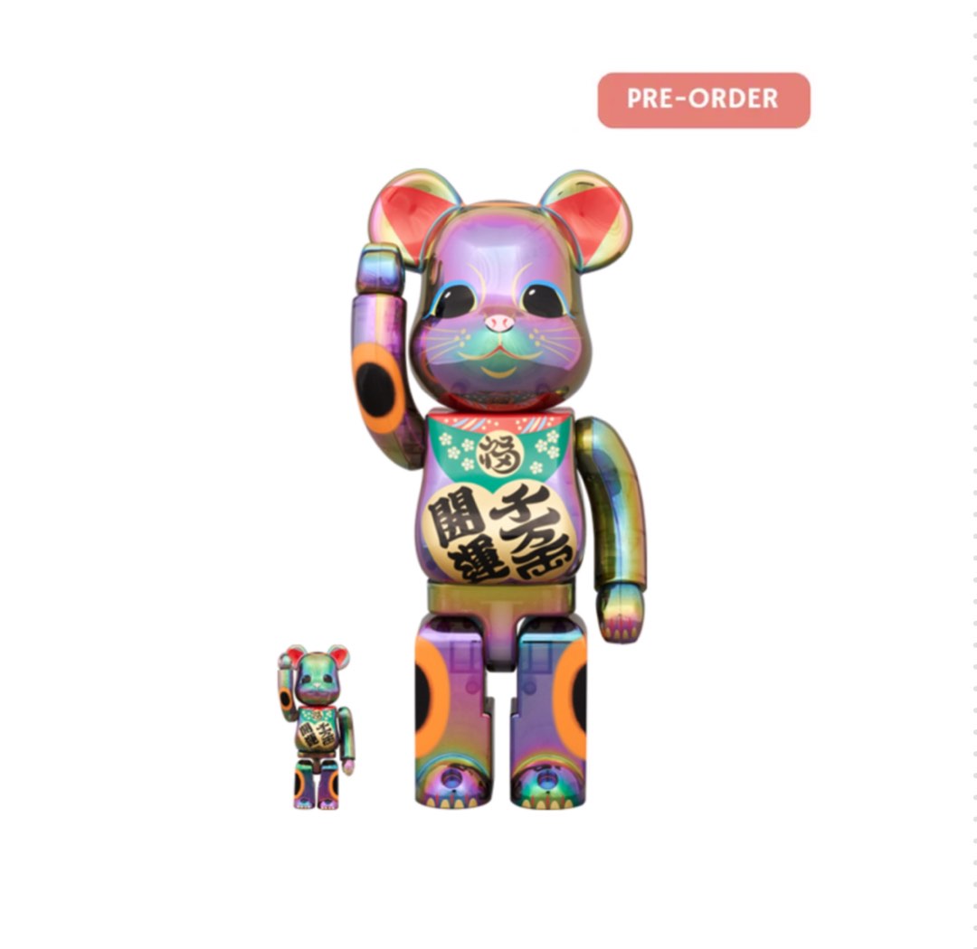 BE@RBRICK 招き猫開運・千万両黒透明メッキ100％ & 400％, 興趣及遊戲 