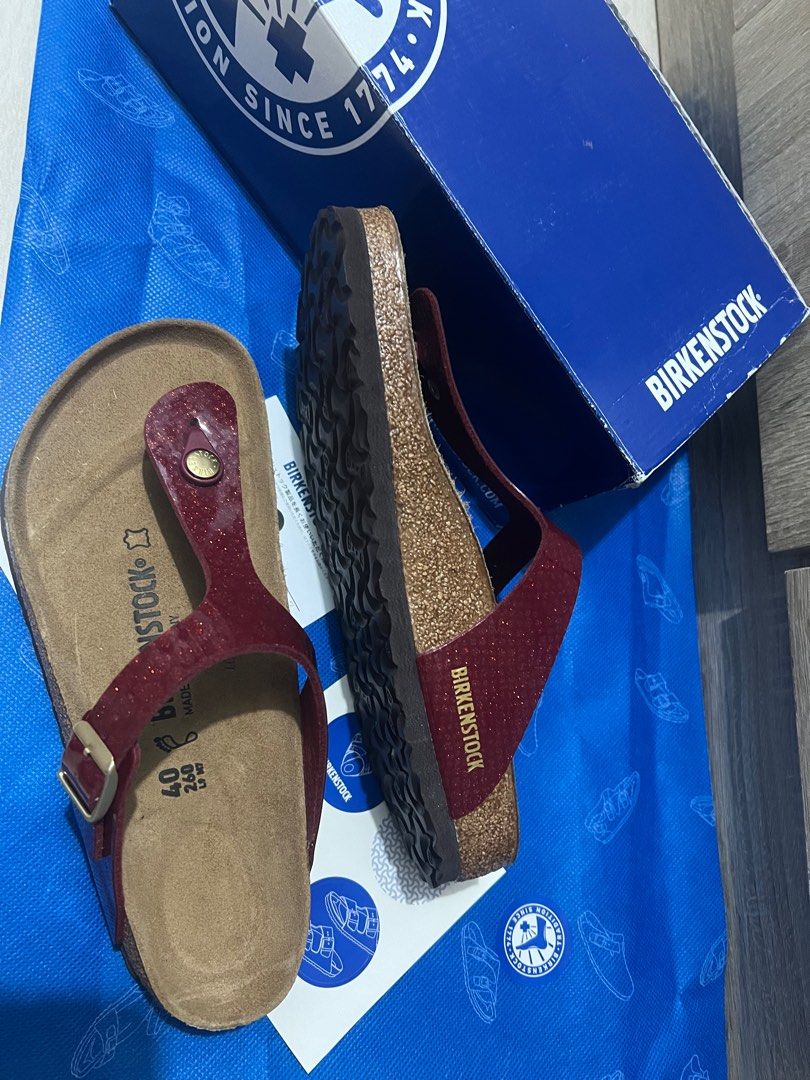 Birkenstock Gizeh BS Magic Snake Bordeaux Women s Fashion Footwear Flats Sandals on Carousell
