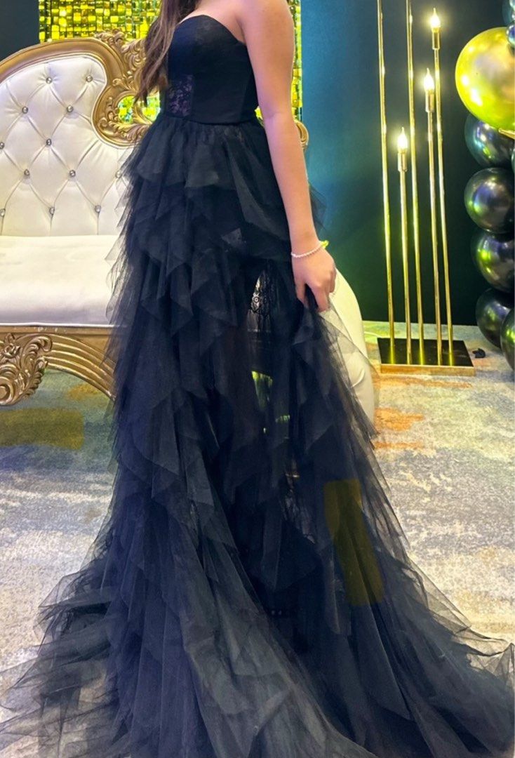 Black long gown for rent online