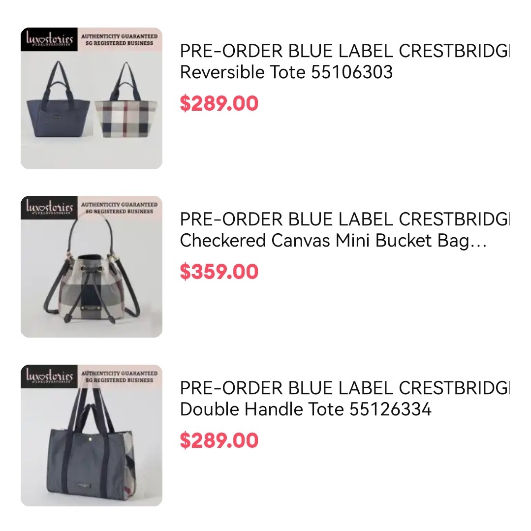 BLUE LABEL CRESTBRIDGE Bag, Women's Fashion, Bags & Wallets, Tote Bags ...