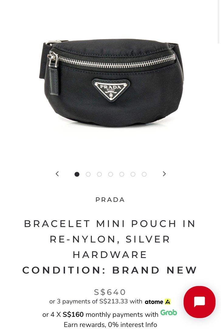 Brand new in box Prada wrist pouch Women s Fashion Bags Wallets Purses Pouches on Carousell