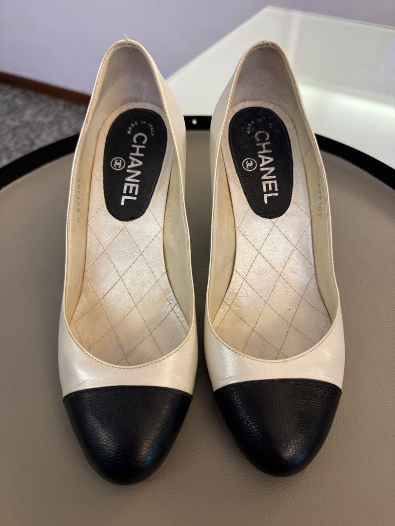 CHANEL CC PEARL HEELS SIZE 38 Luxury Sneakers Footwear on Carousell