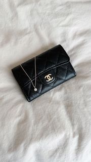 Chanel Classic Flap Card Holder in Black Caviar GHW