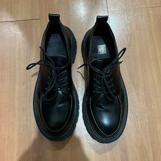 faux leather oxford platform shoes