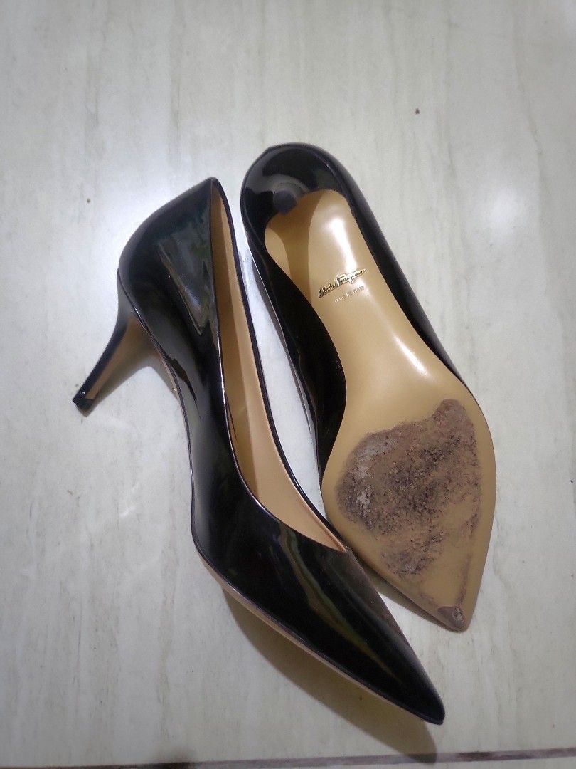 Ferragamo Heels (Category: Heels) located in Manila. Submitted by declutterwithme__ (Listing ID 1295591943, Image 2). Description: Ferragamo Black Pumps Size 36.5 size 23.5 to 24cm no flaws on the inside soles ALL PHOTOS POSTED NO BOX.