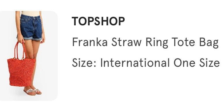 Franka straw string tote bag in orange