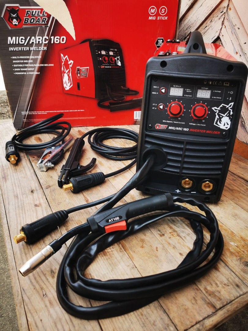 fullboar 160amp arc and mig combination welding machine (Category: Construction Tools & Equipment) located in Malolos. Submitted by axe23 (Listing ID 1295674880, Image 1). Description: fullboar 160amp arc and mig welding machine Using the latest in IGBT Technology, the Full Boar MIG/ARC 160 is a powerful, multi-process welder. Suitable for gas or gasless MIG welding, as well as electrode stick welding, this machine can weld mild steel, stainless 