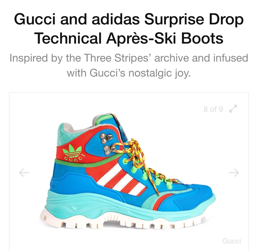Gucci x adidas apres ski lace up boots