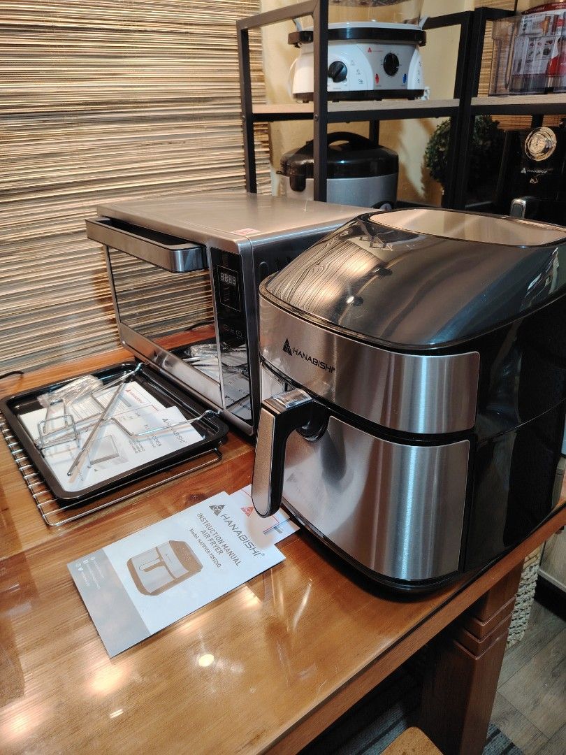 Brandnew Hanabishi Digital Air Fryer HAFRYER-70SSDIG and Digital Electric Convection w/Rotisserie Oven HDEO-30MPSS, and Digital Air Fryer HAFRYER-70SSDIG (Category: Other Kitchen Appliances) located in Bulacan. Submitted by nickahb67823 (Listing ID 1295595720, Image 2). Description: Php. 3,400.00 👉30L.Hanabishi Digital ElectRic Oven,with Convection and Rotisserie Oven HDEO-30MPSS Description💯 ✅30liter. ✅100-250°C temperature control ✅60 min. ti