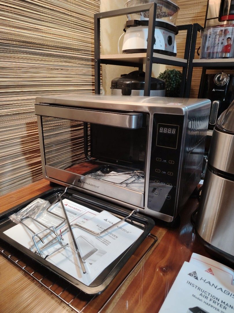 Brandnew Hanabishi Digital Air Fryer HAFRYER-70SSDIG and Digital Electric Convection w/Rotisserie Oven HDEO-30MPSS, and Digital Air Fryer HAFRYER-70SSDIG (Category: Other Kitchen Appliances) located in Bulacan. Submitted by nickahb67823 (Listing ID 1295595720, Image 3). Description: Php. 3,400.00 👉30L.Hanabishi Digital ElectRic Oven,with Convection and Rotisserie Oven HDEO-30MPSS Description💯 ✅30liter. ✅100-250°C temperature control ✅60 min. ti