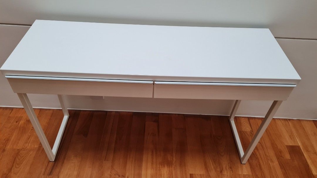 IKEA Study Table (Category: Tables & Sets) located in Singapore. Submitted by tansam2011.1 (Listing ID 1295525451, Image 3). Description: Superbly good condition study table with 2 drawers. Complimentary delivery..